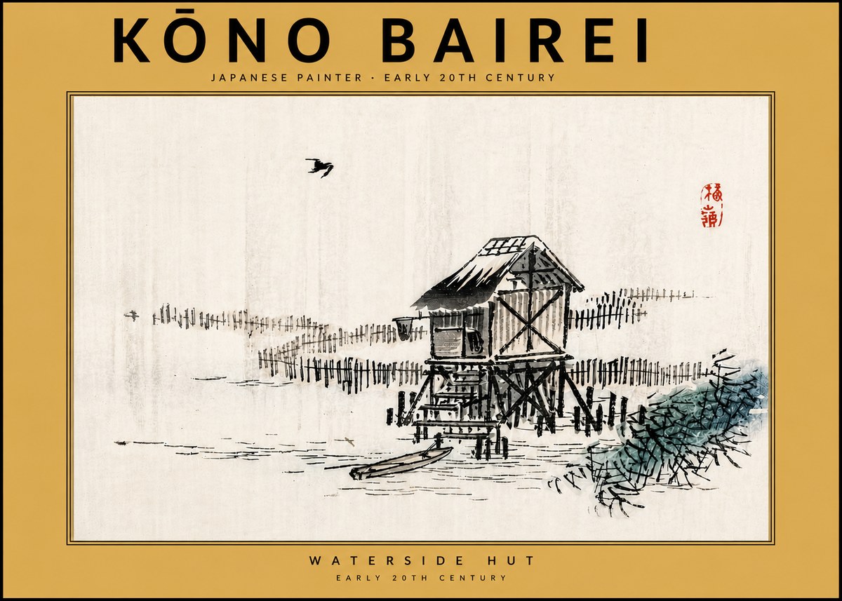 Kōno Bairei Waterside Hut No5 - Plakát