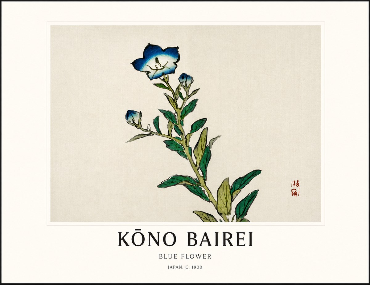 Kōno Bairei Blue Flower No1 - Plakát