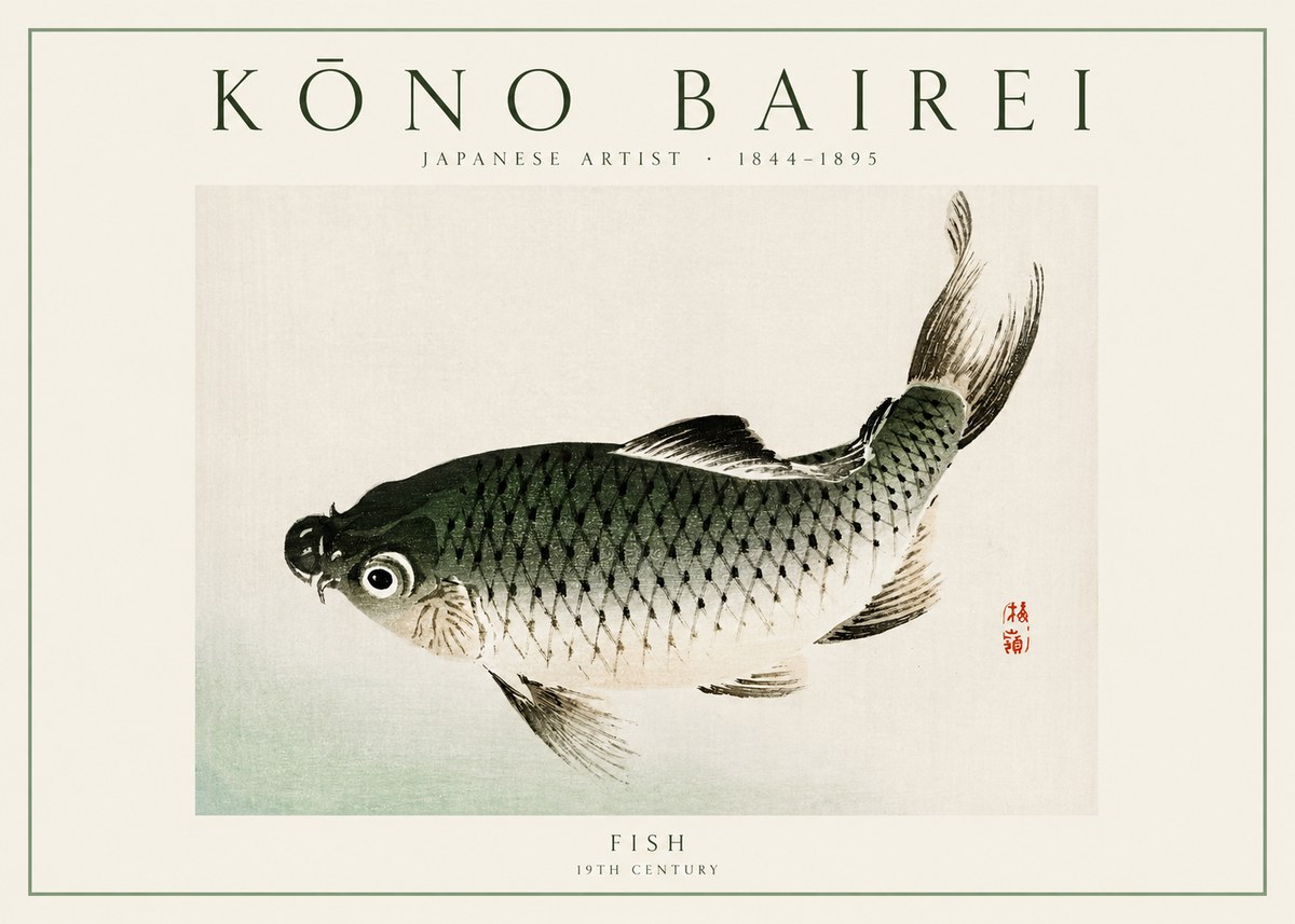 Kōno Bairei Fish I No1 - Plakát
