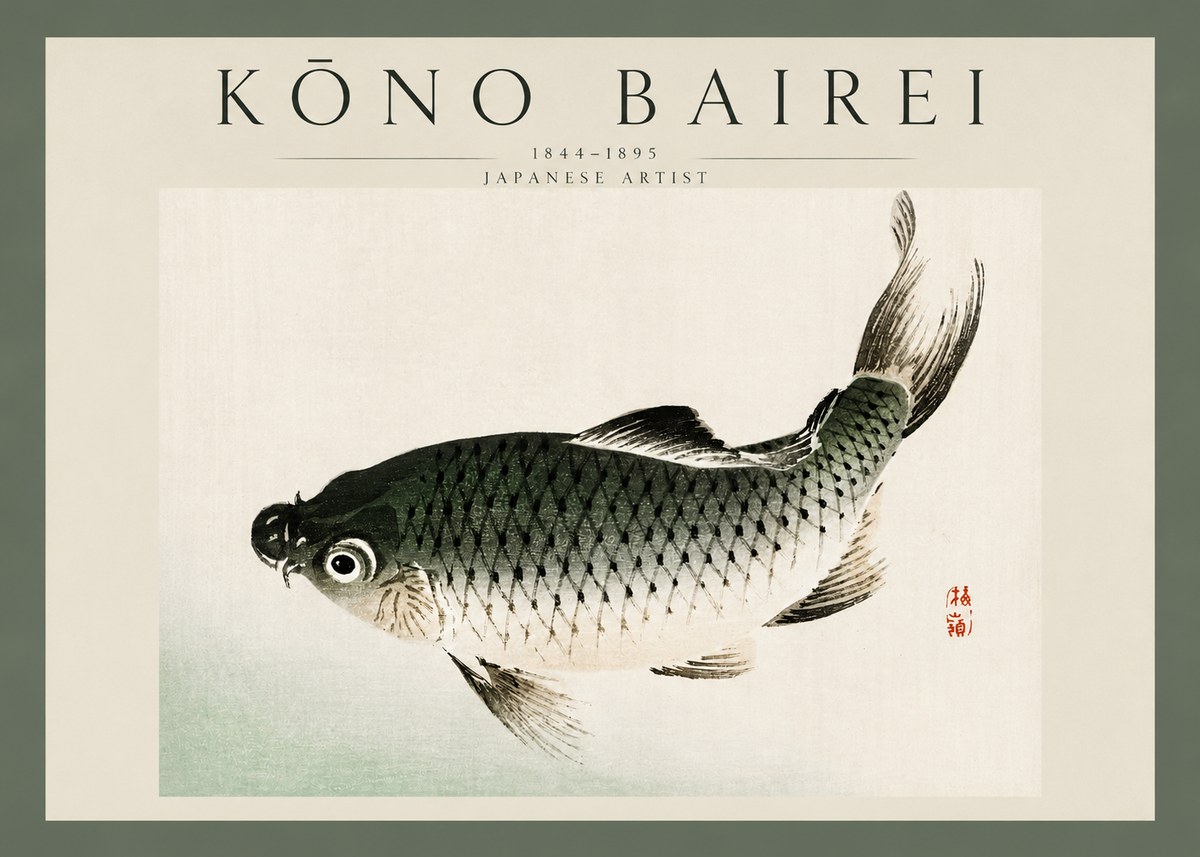 Kōno Bairei Fish I No3 - Plakát