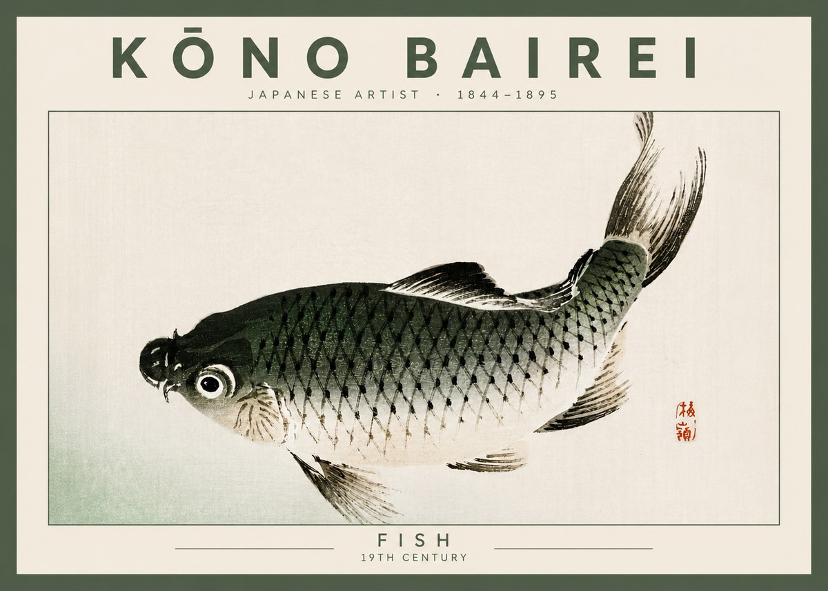 Kōno Bairei Fish I No4 - Plakát
