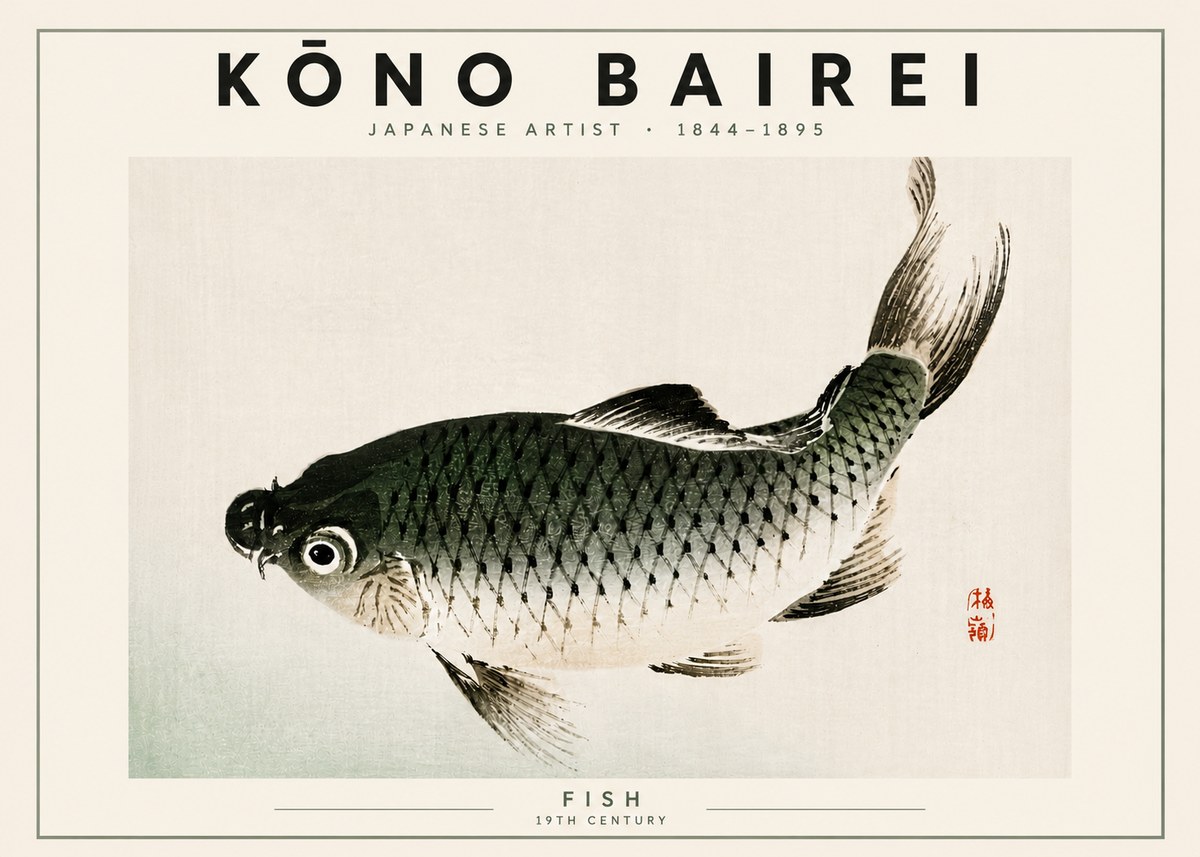 Kōno Bairei Fish I No5 - Plakát