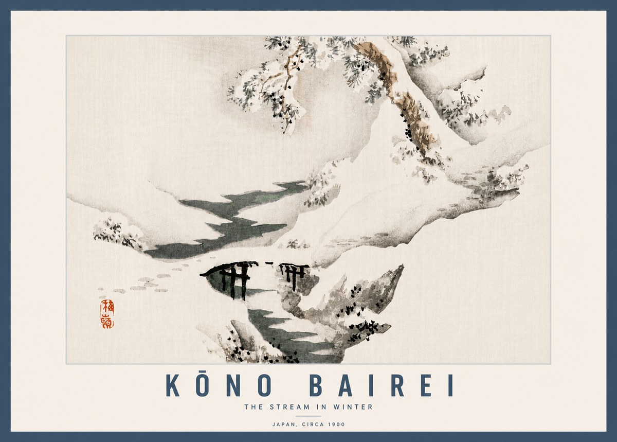 Kōno Bairei The Stream in Winter No6 - Plakát