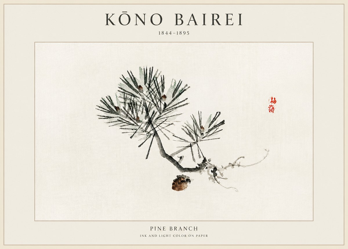 Kōno Bairei Pine Branch No1 - Plakát