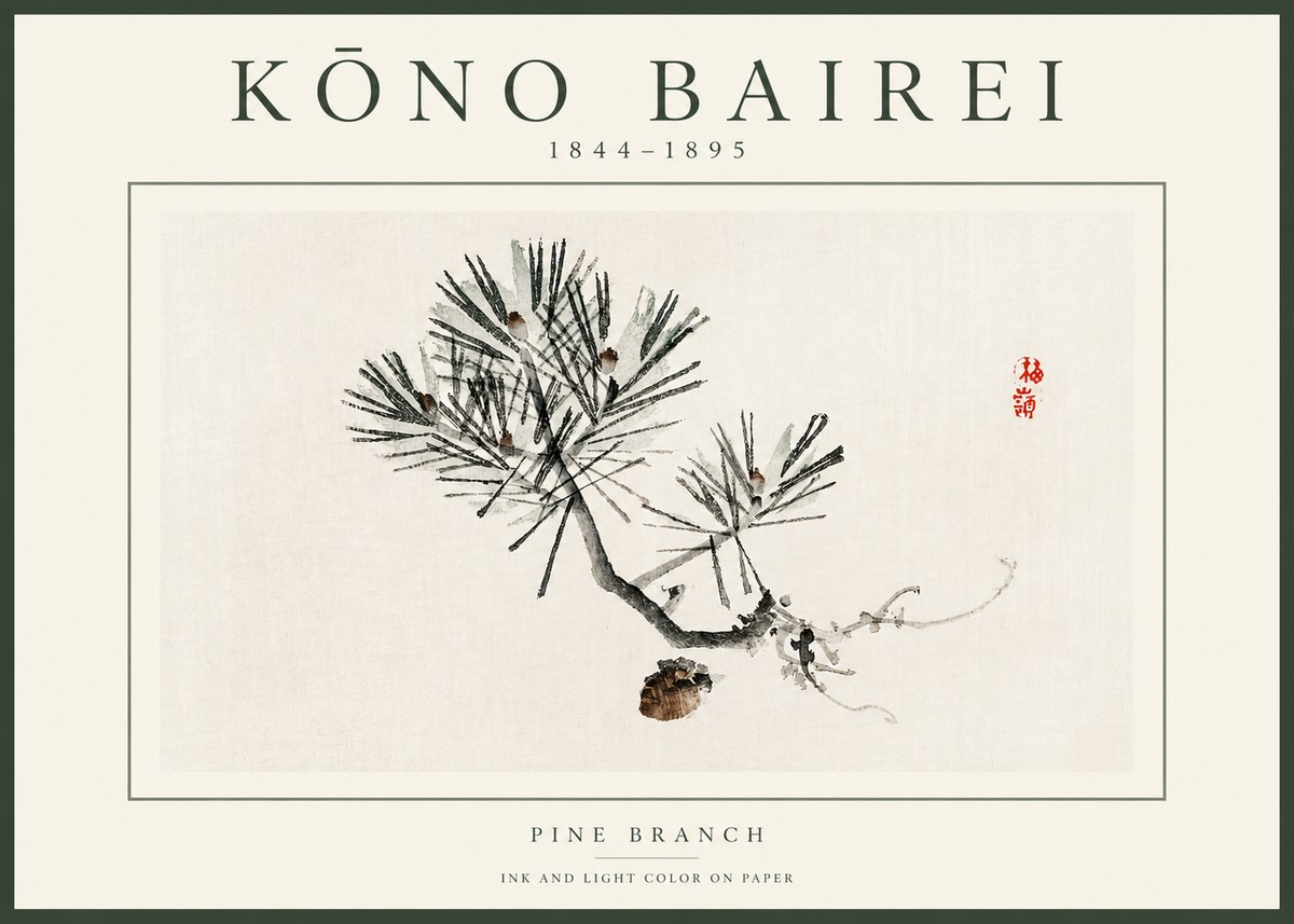 Kōno Bairei Pine Branch No2 - Plakát