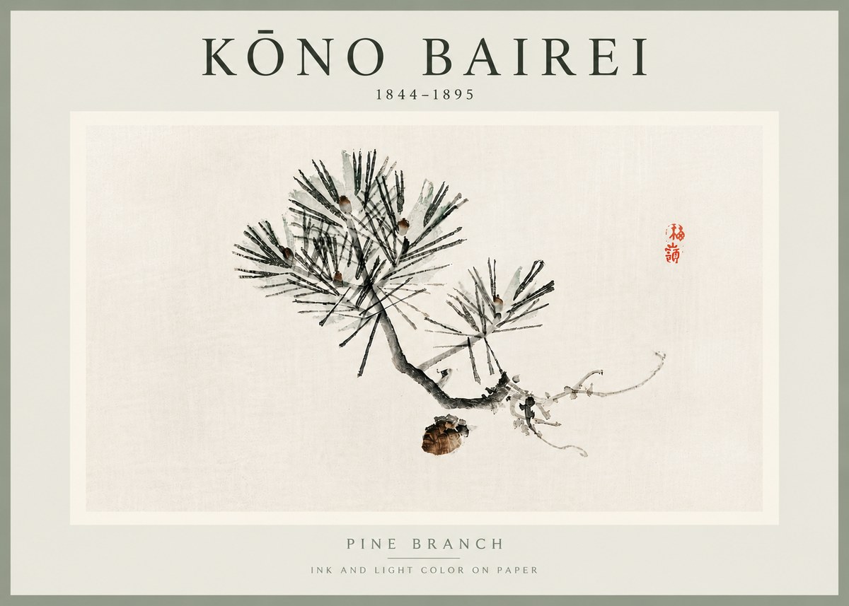 Kōno Bairei Pine Branch No5 - Plakát