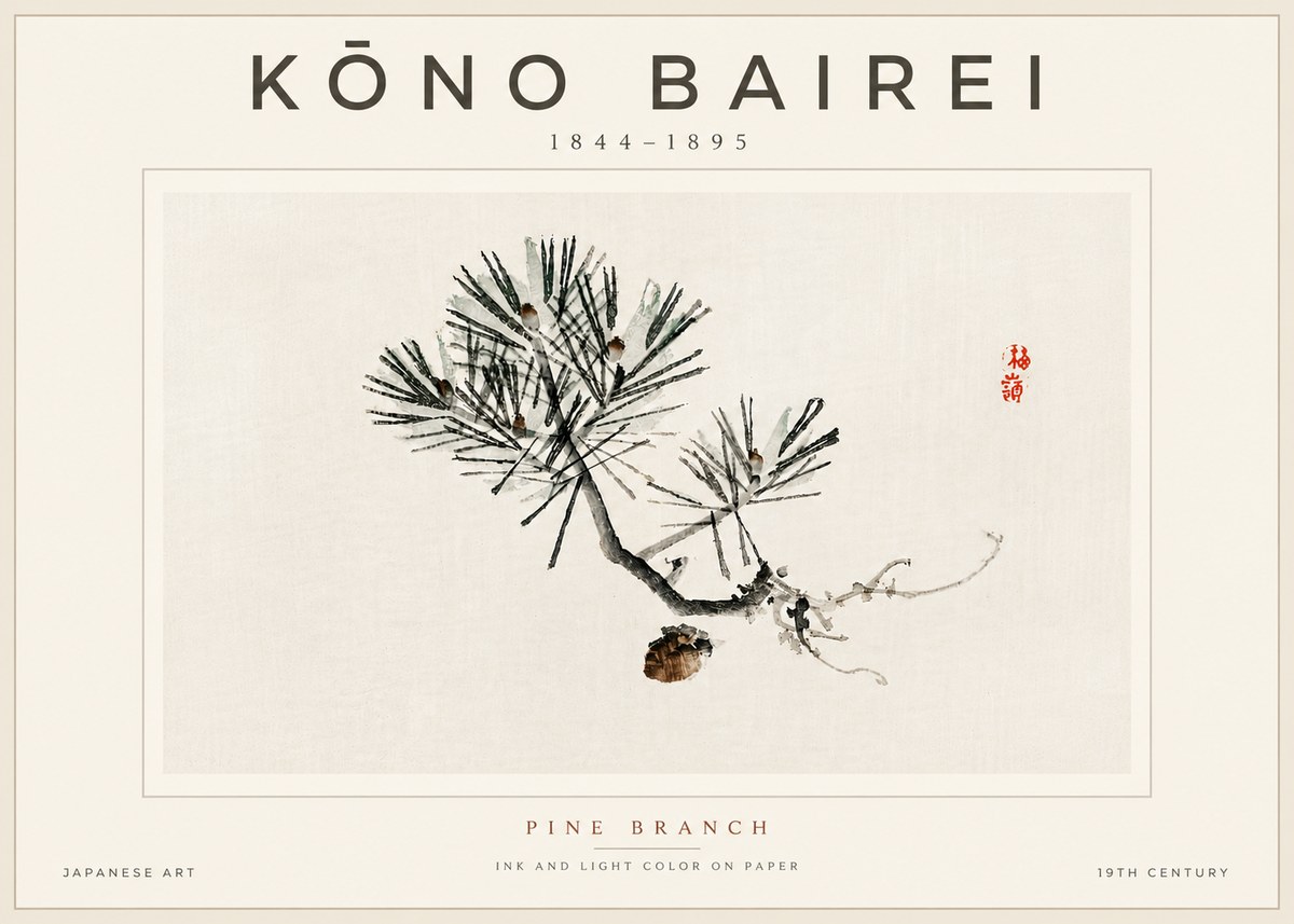 Kōno Bairei Pine Branch No6 - Plakát