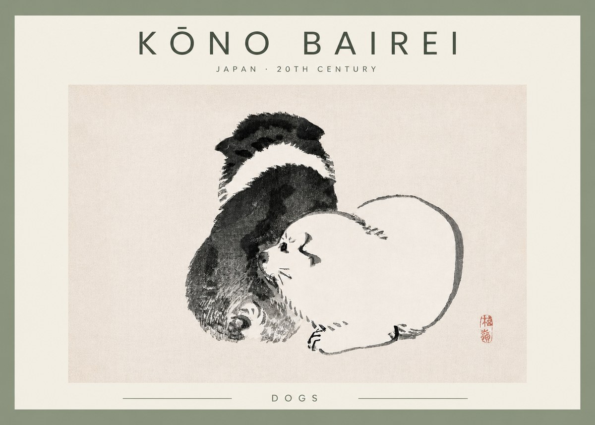 Kōno Bairei Dogs No2 - Plakát