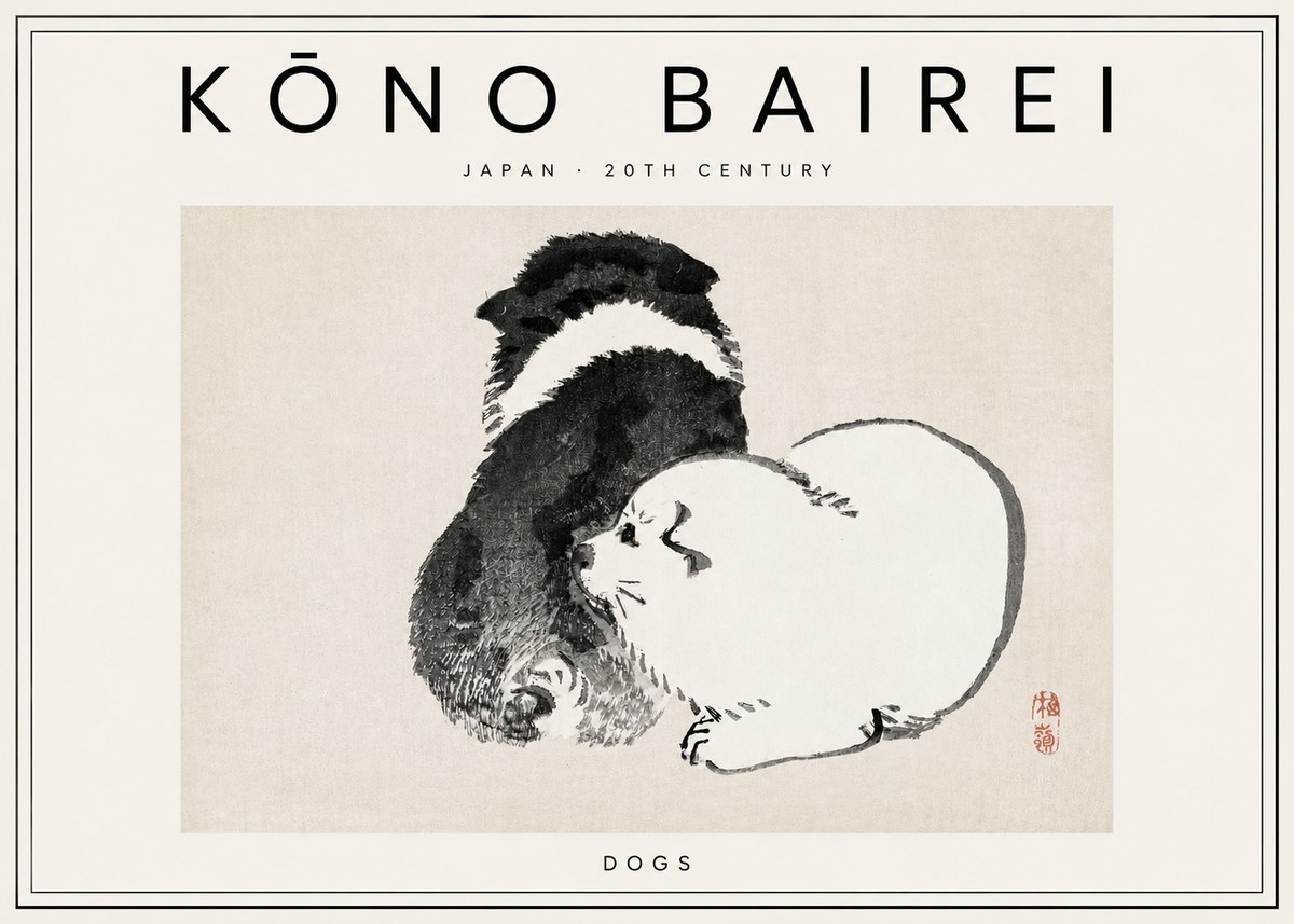 Kōno Bairei Dogs No3 - Plakát