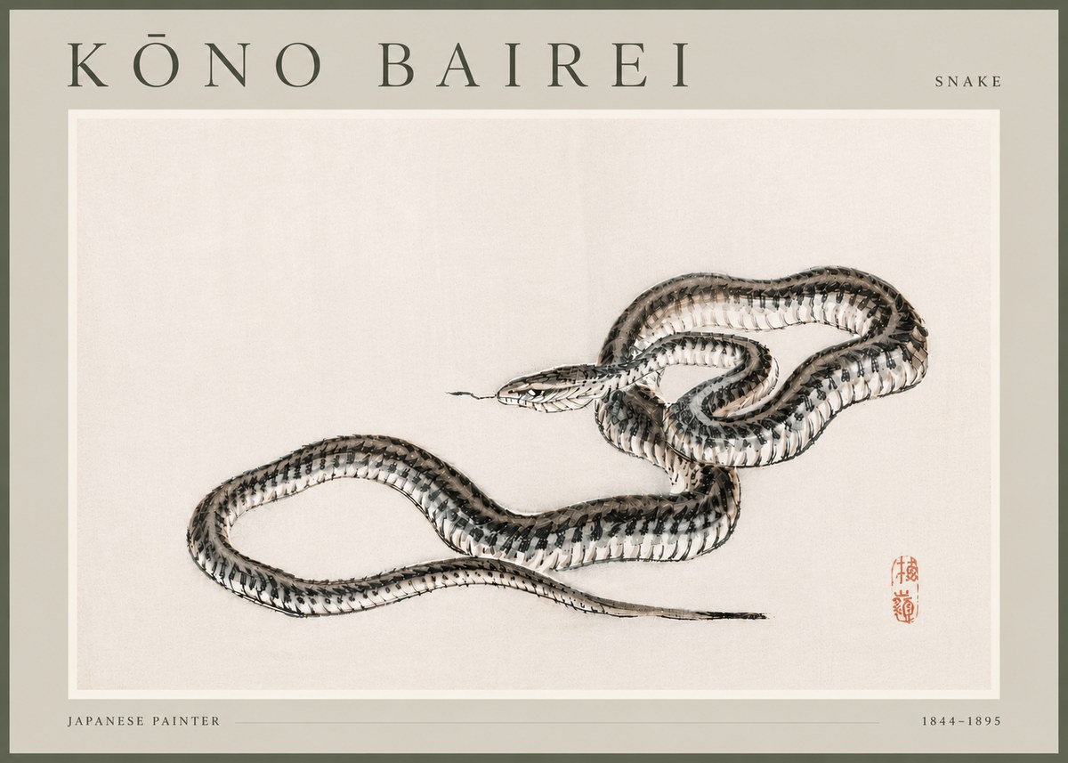 Kōno Bairei Snake No4 - Plakát