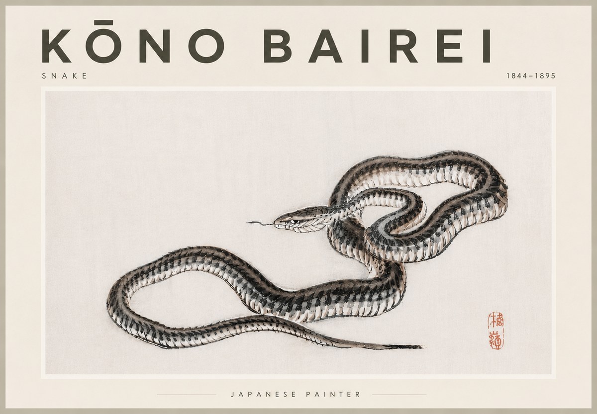 Kōno Bairei Snake No6 - Plakát