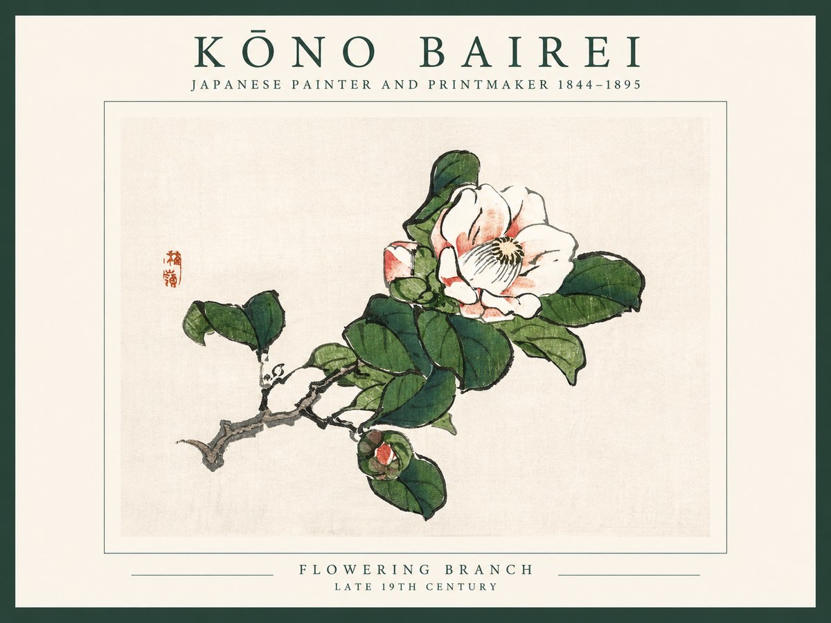 Kōno Bairei Flowering Branch No1 - Plakát