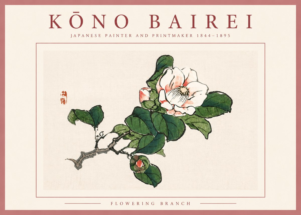 Kōno Bairei Flowering Branch No2 - Plakát