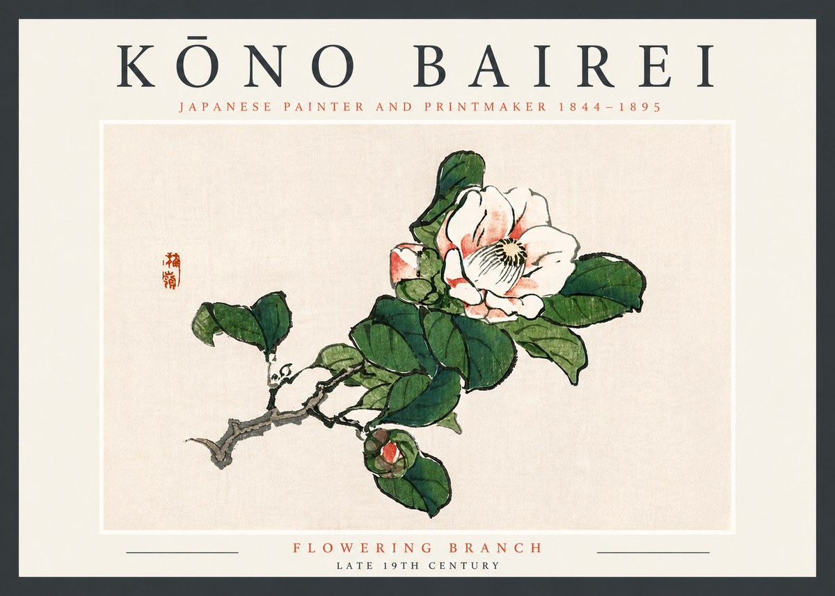Kōno Bairei Flowering Branch No4 - Plakát