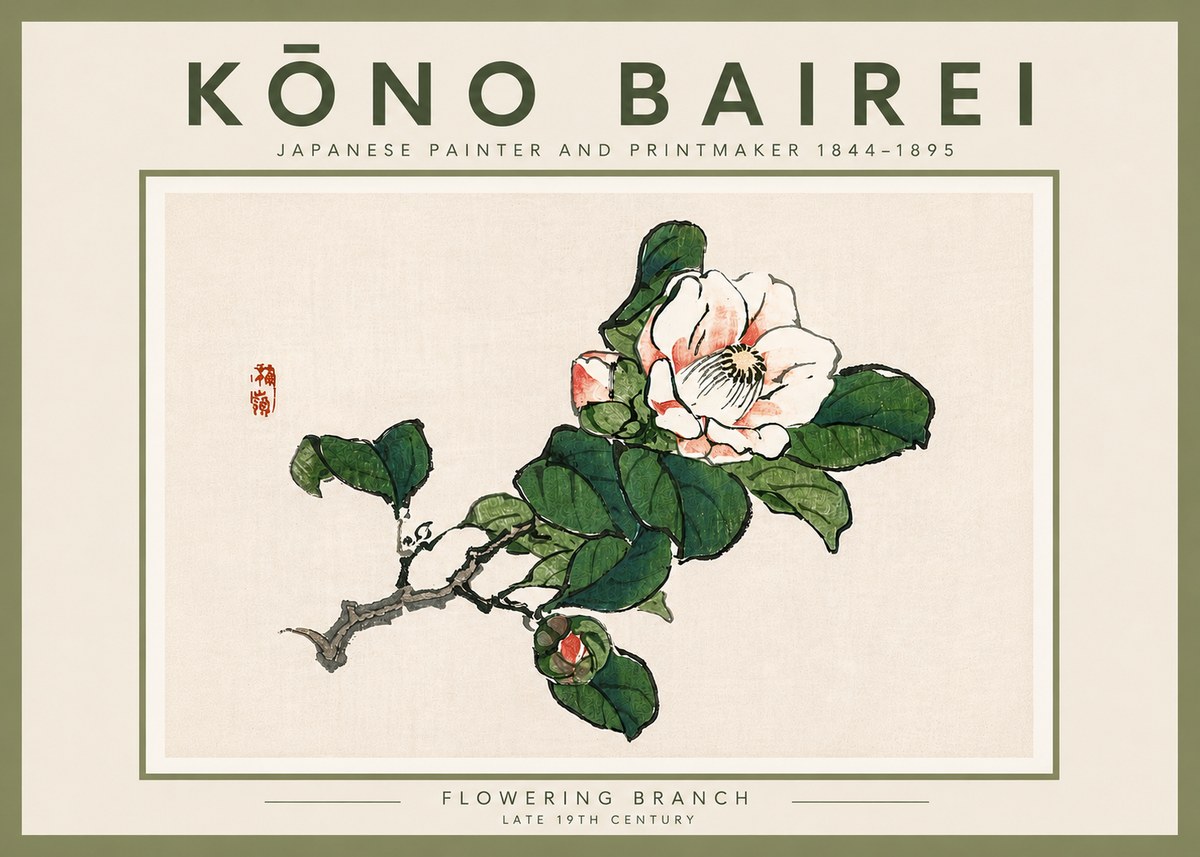 Kōno Bairei Flowering Branch No5 - Plakát