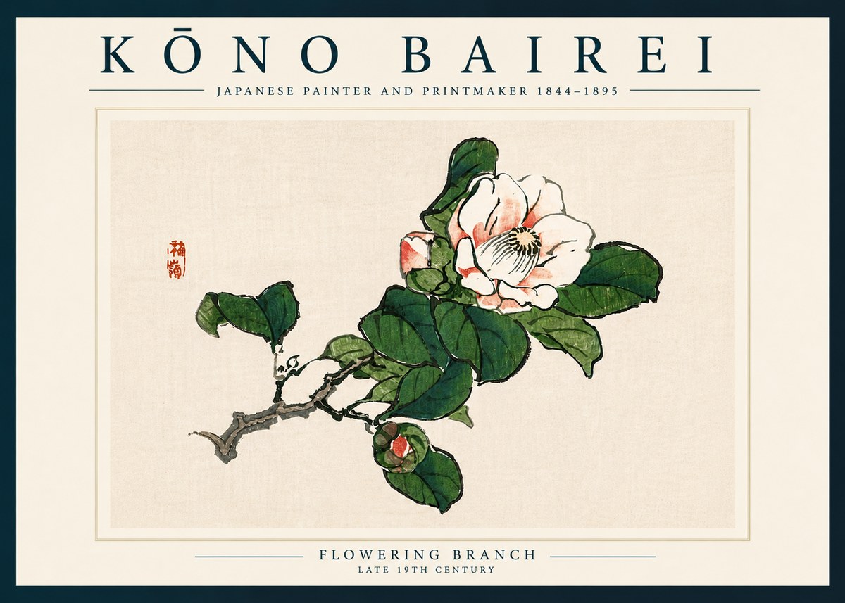 Kōno Bairei Flowering Branch No6 - Plakát