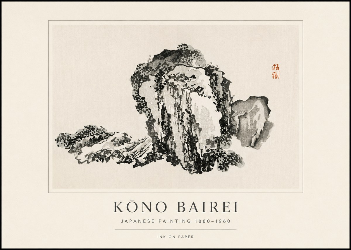 Kōno Bairei Rock Formation No1 - Plakát