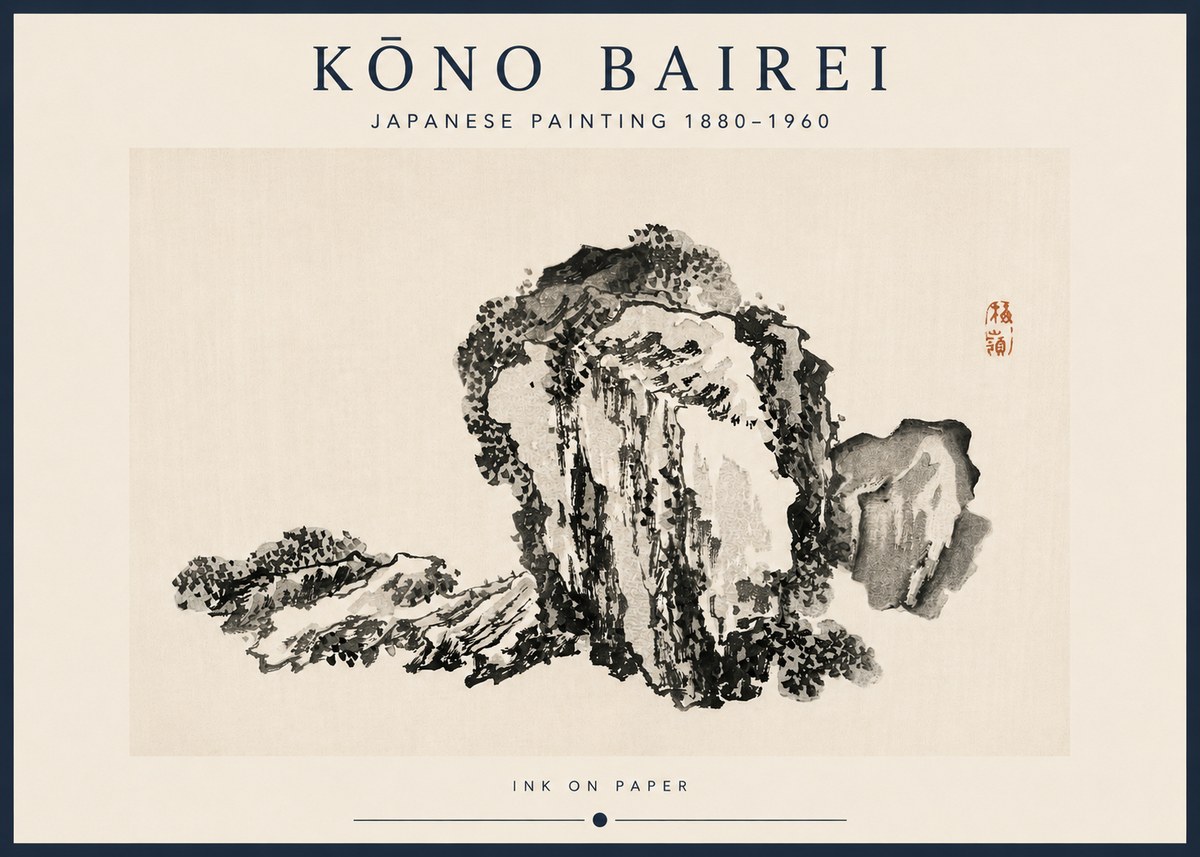 Kōno Bairei Rock Formation No3 - Plakát