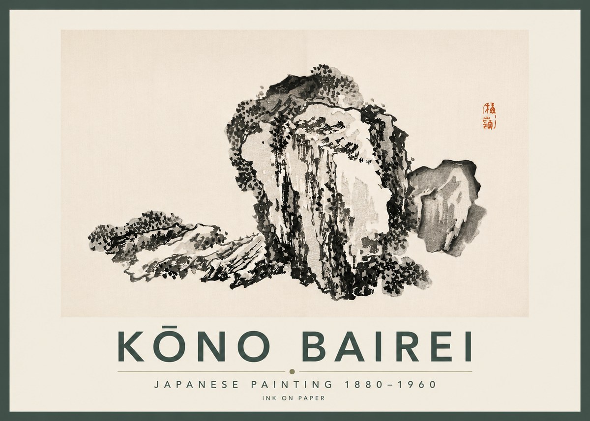 Kōno Bairei Rock Formation No5 - Plakát