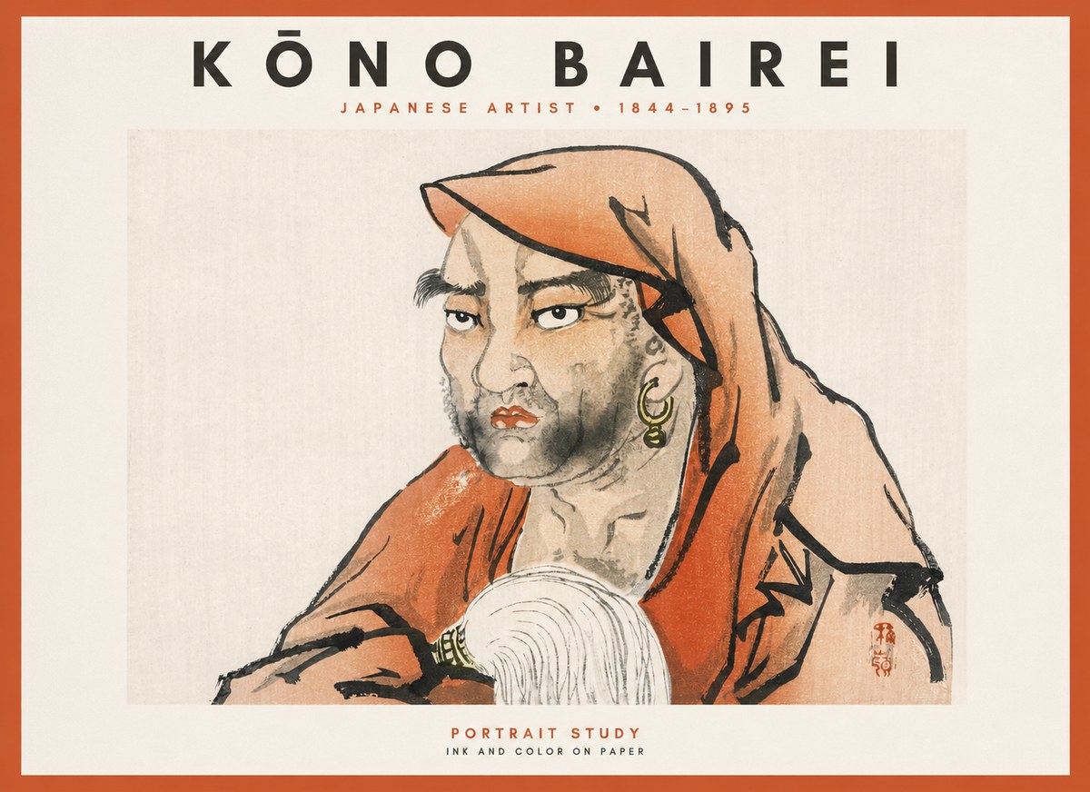 Kōno Bairei Portrait Study No1 - Plakát