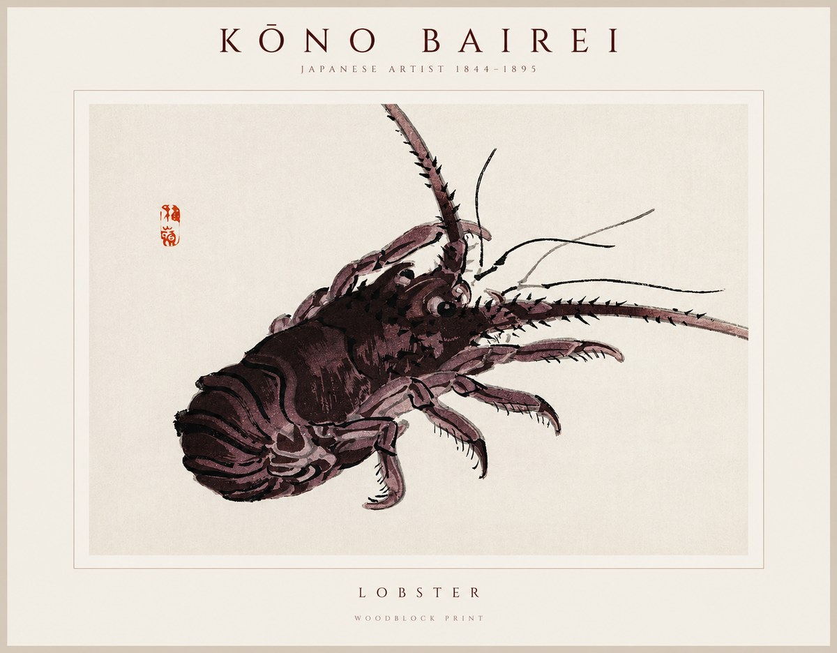 Kōno Bairei Lobster No1 - Plakát