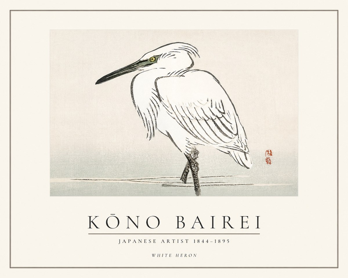 Kōno Bairei White Heron No1 - Plakát