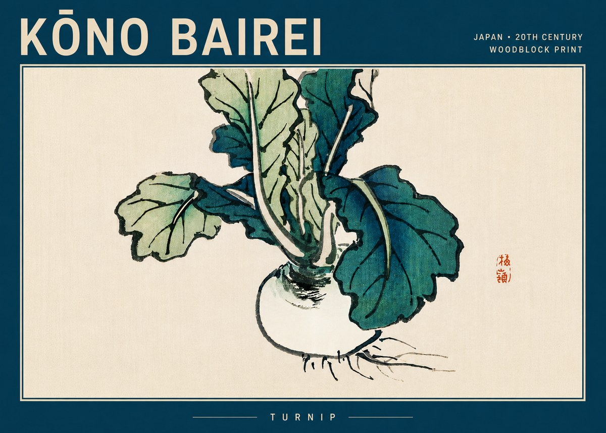 Kōno Bairei Turnip No5 - Plakát