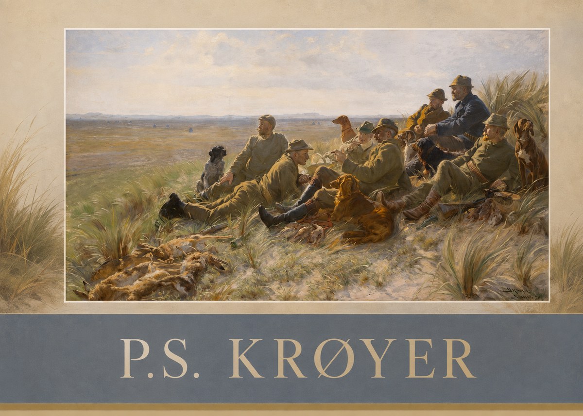 P.S. Krøyer Hare-hunting in the Dunes No2 - Plakát