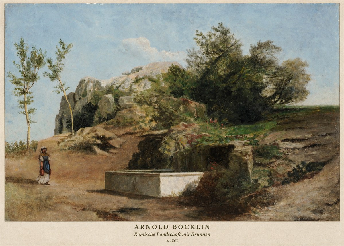 Arnold Böcklin Römische Landschaft Mit Brunnen No2 - Plakát