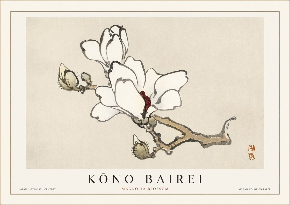 Kōno Bairei Magnolia Blossom No1 - Plakát