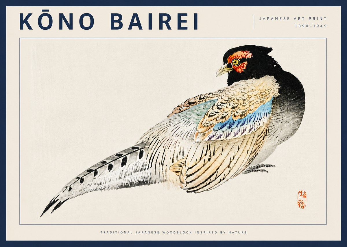 Kōno Bairei Pheasant No4 - Plakát
