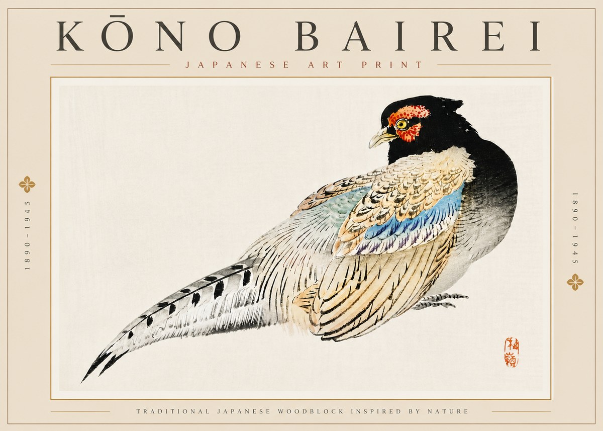 Kōno Bairei Pheasant No5 - Plakát