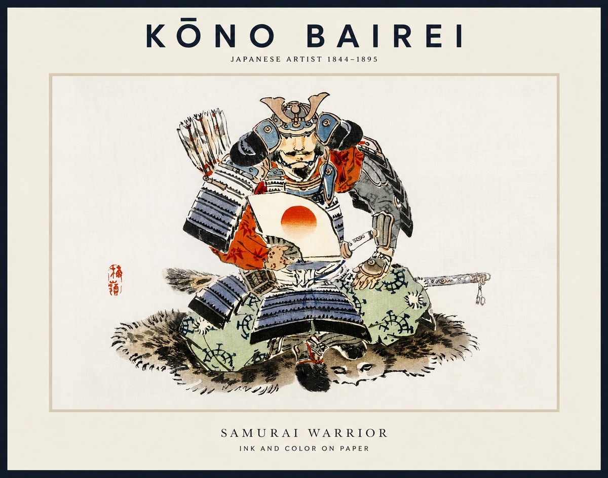Kōno Bairei Samurai Warrior No1 - Plakát