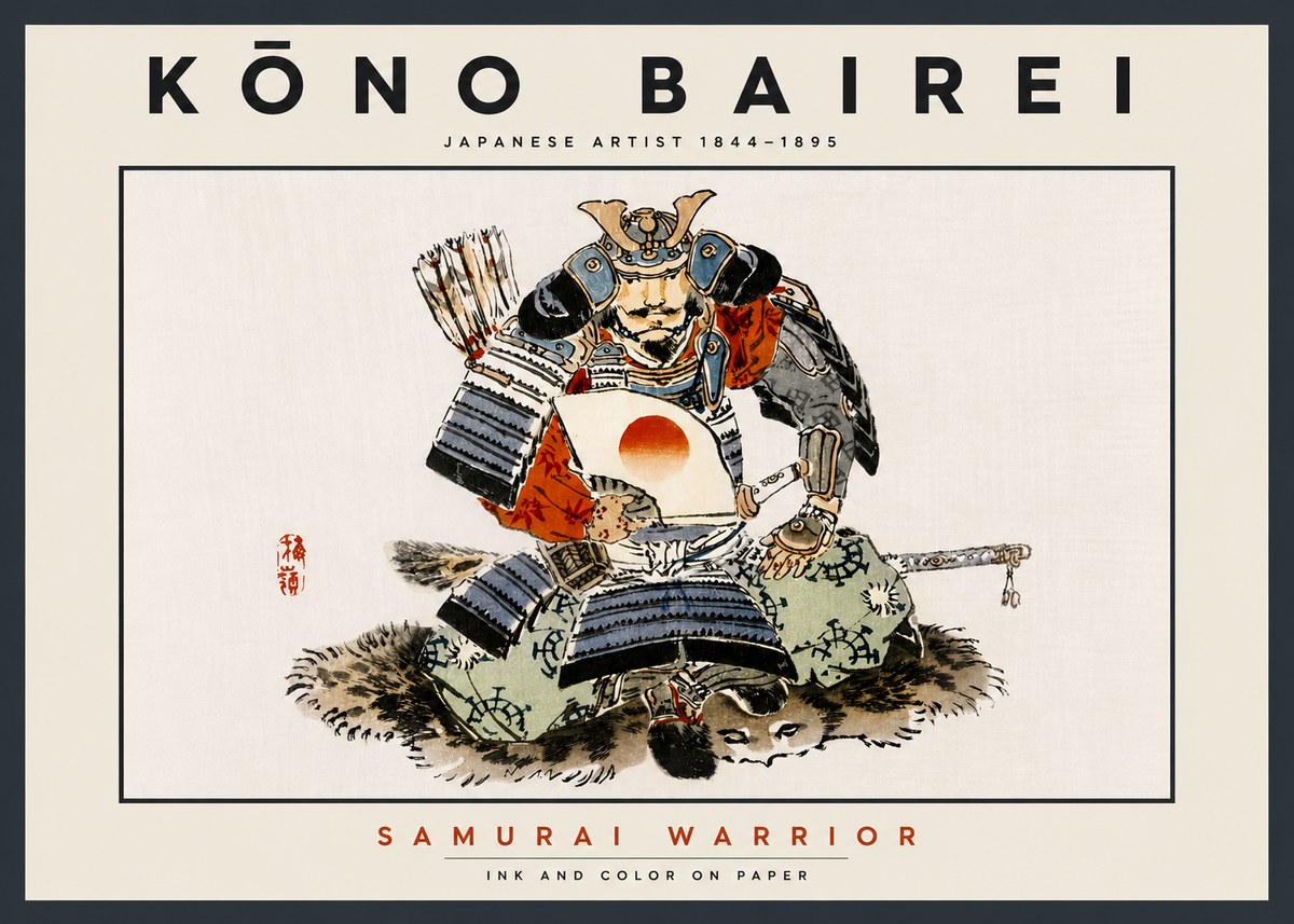 Kōno Bairei Samurai Warrior No6 - Plakát