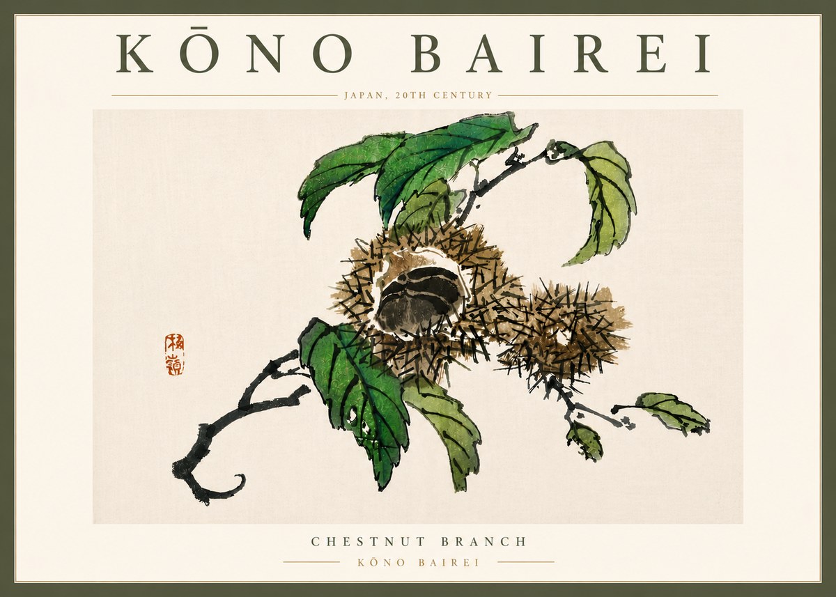 Kōno Bairei Chestnut Branch No6 - Plakát