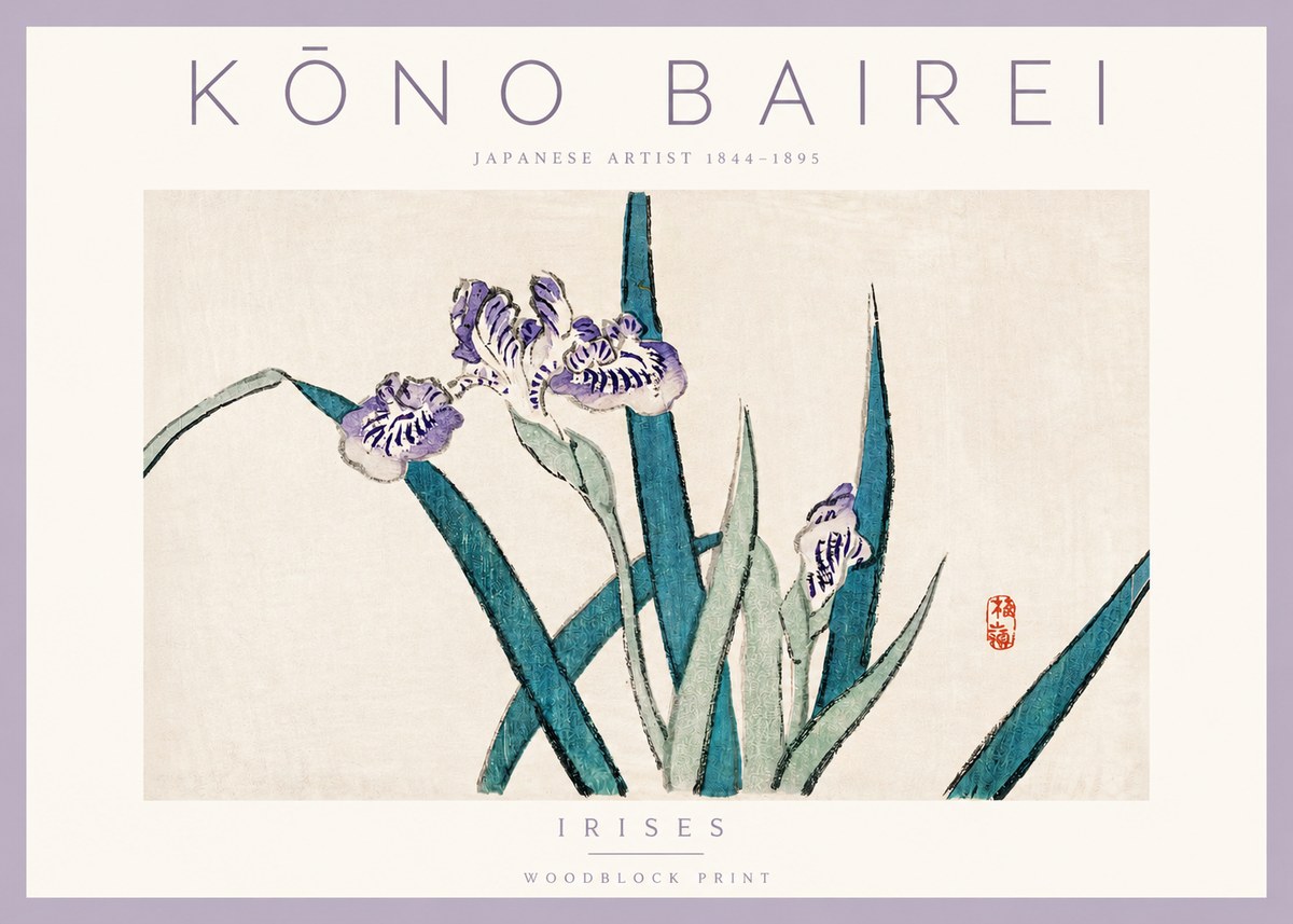 Kōno Bairei Irises No2 - Plakát