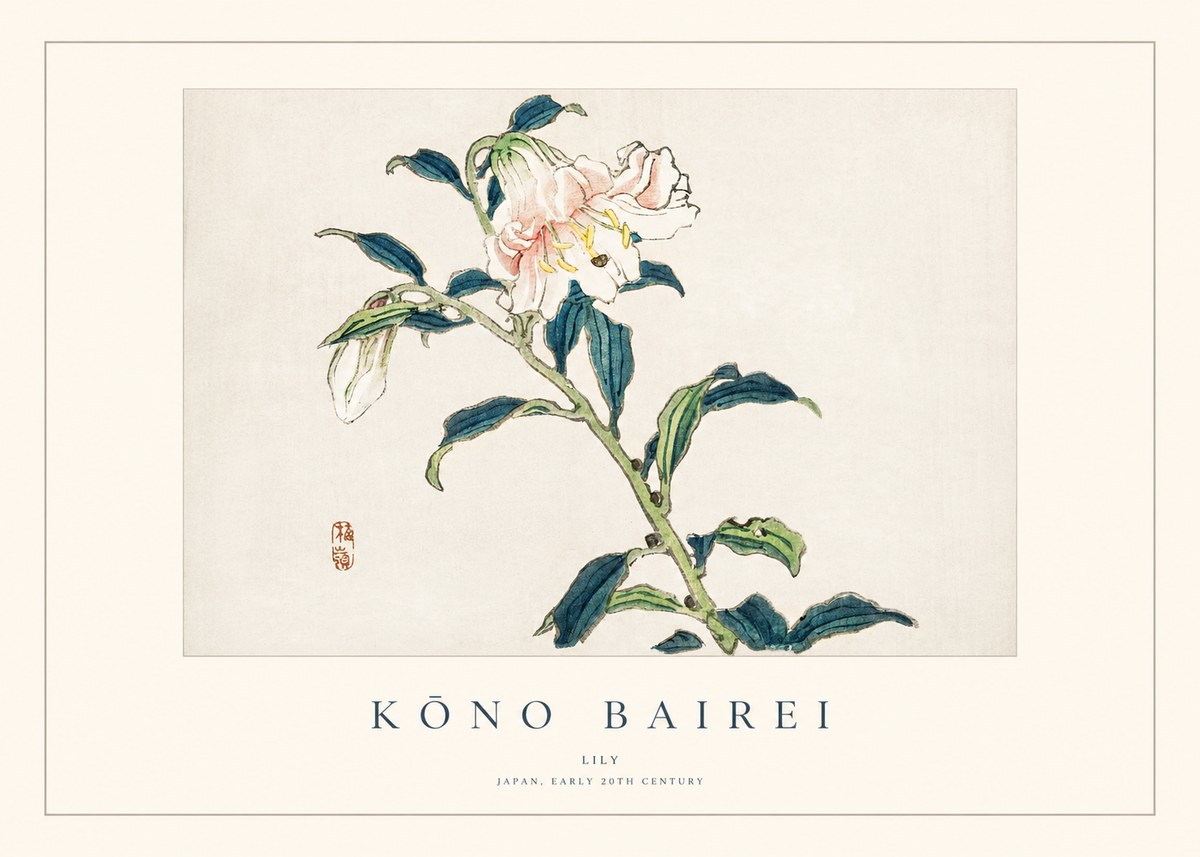 Kōno Bairei Lily No1 - Plakát