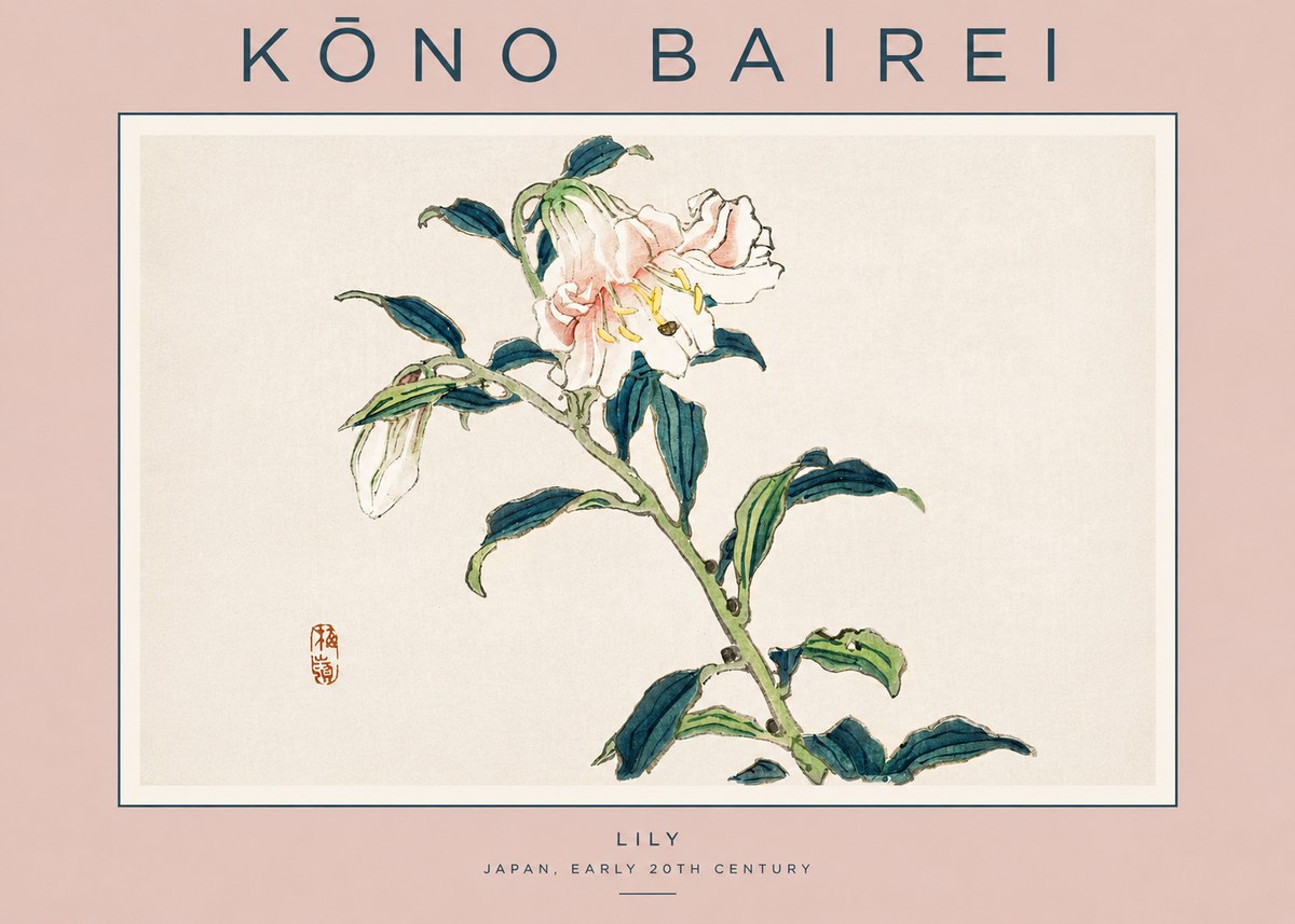 Kōno Bairei Lily No3 - Plakát
