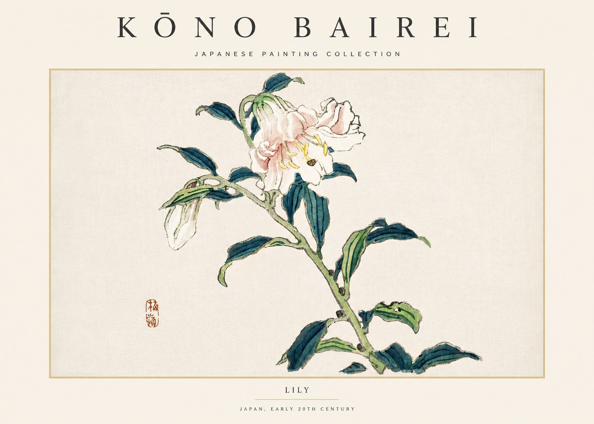 Kōno Bairei Lily No4 - Plakát