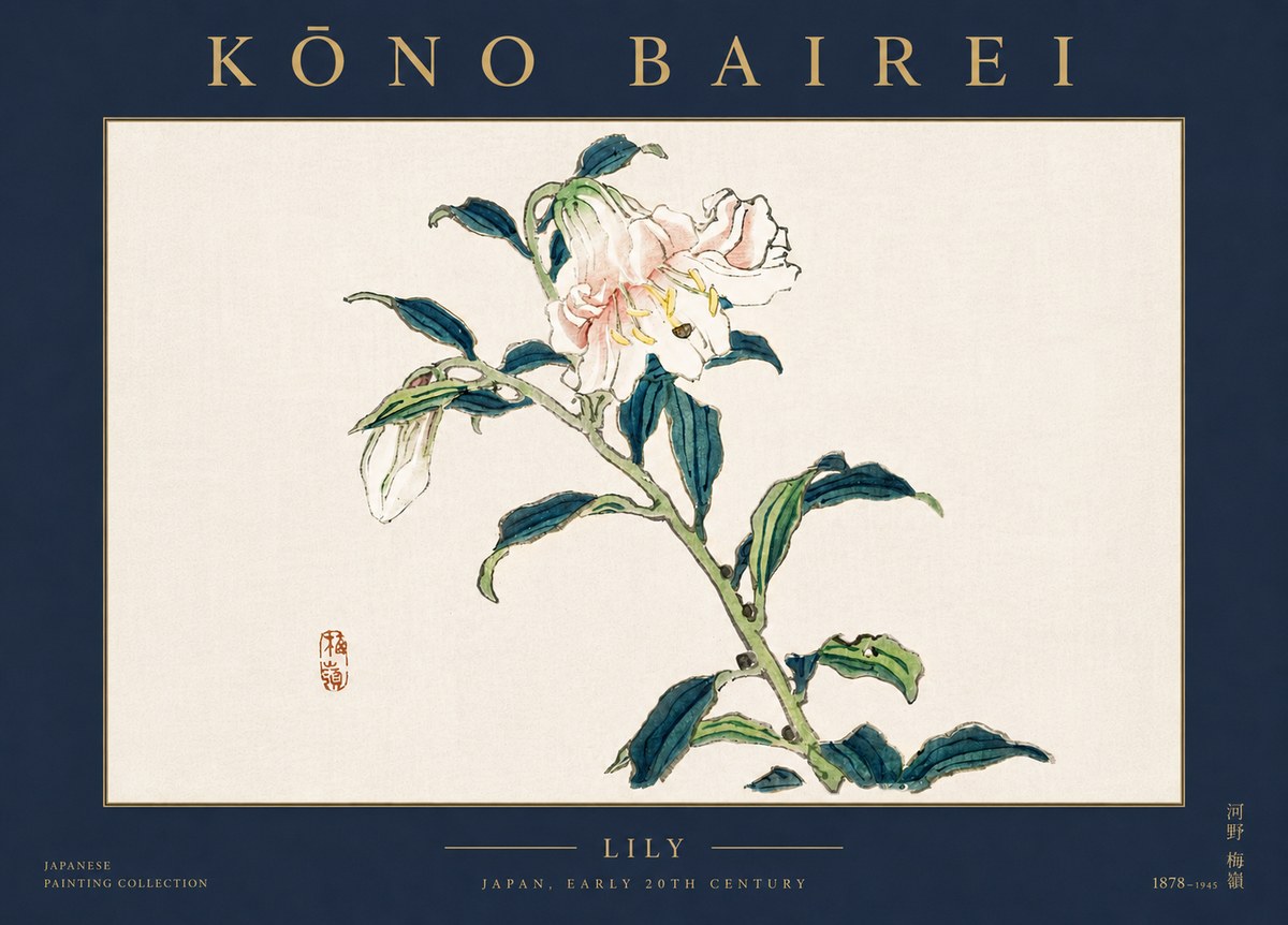 Kōno Bairei Lily No5 - Plakát