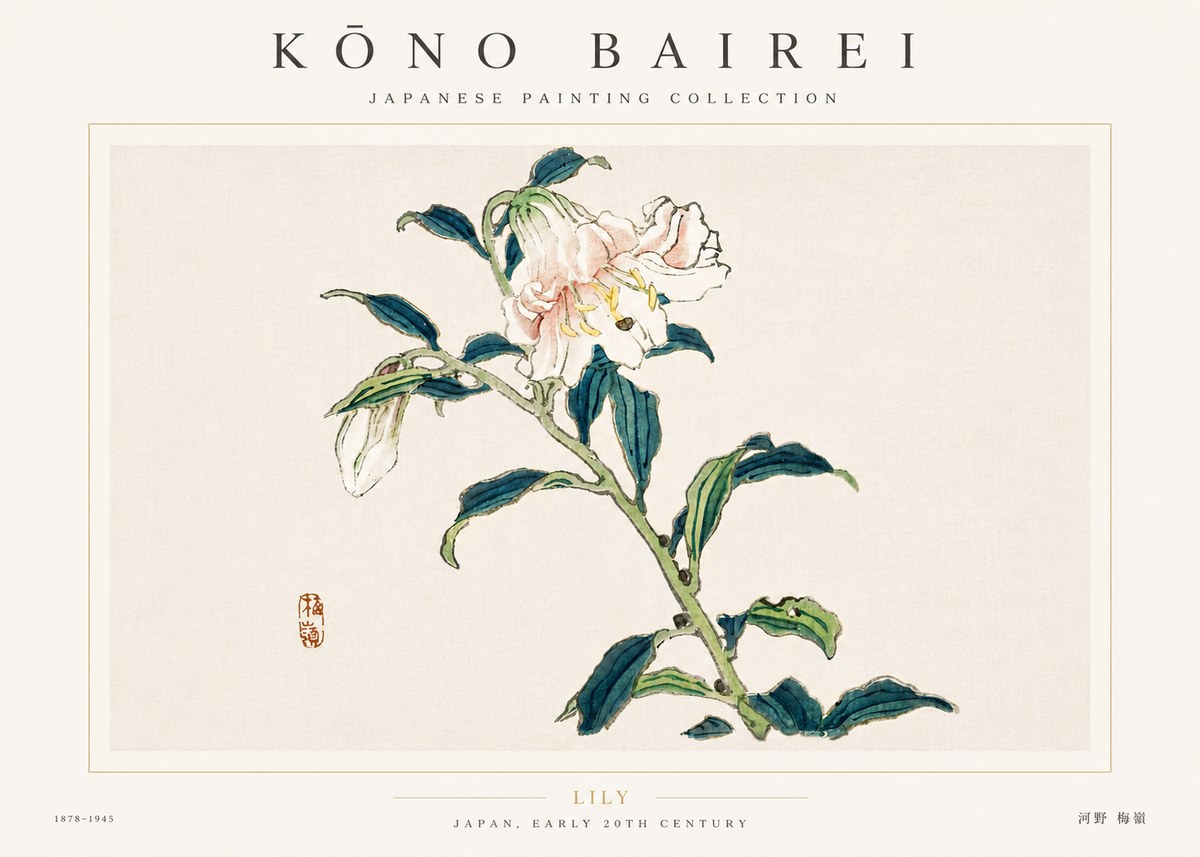 Kōno Bairei Lily No6 - Plakát