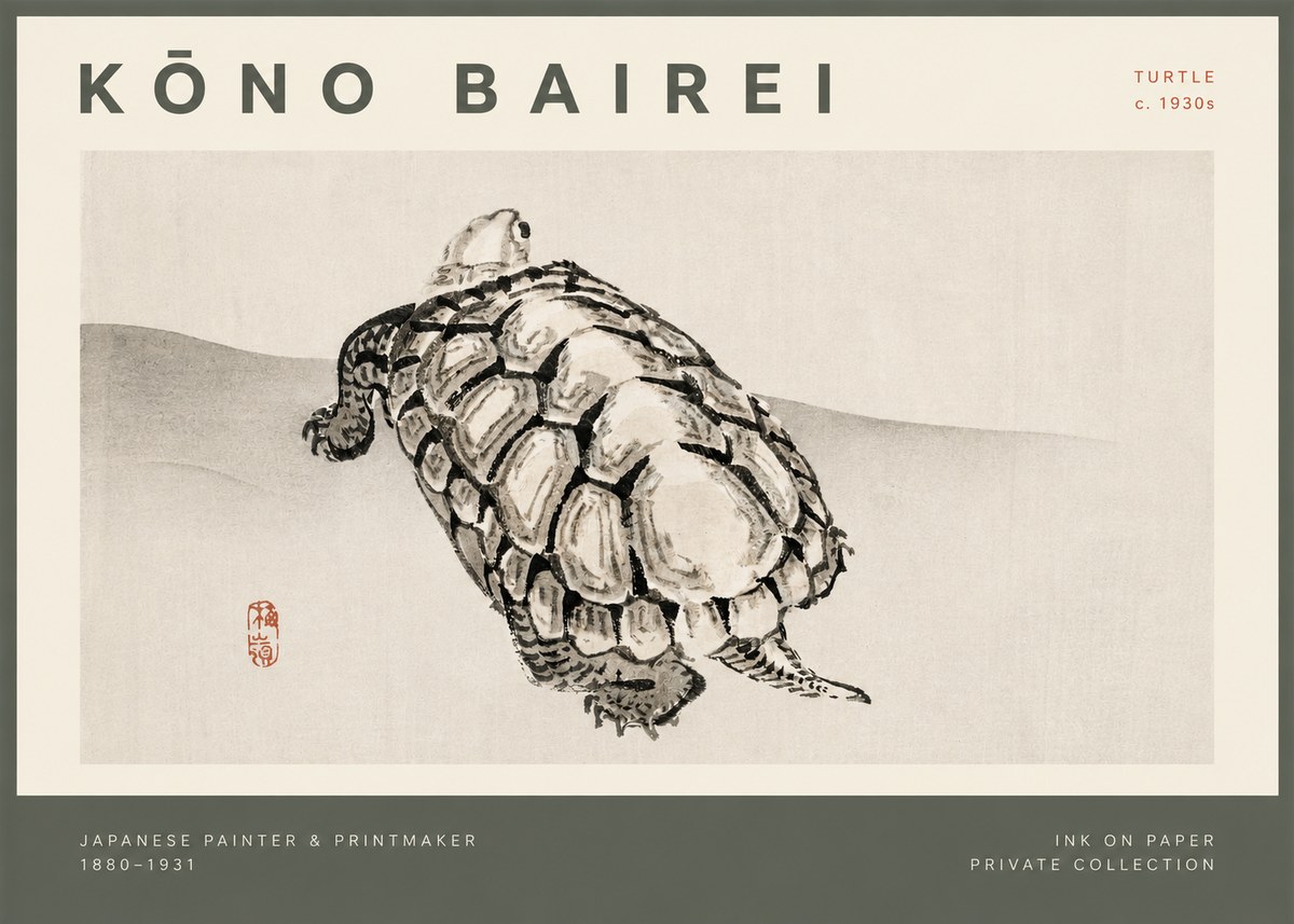 Kōno Bairei Turtle No2 - Plakát
