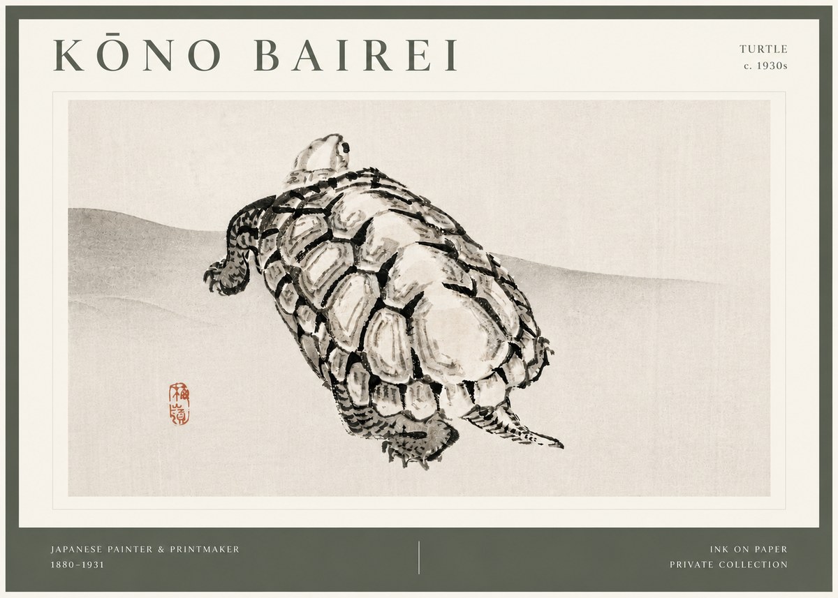 Kōno Bairei Turtle No4 - Plakát