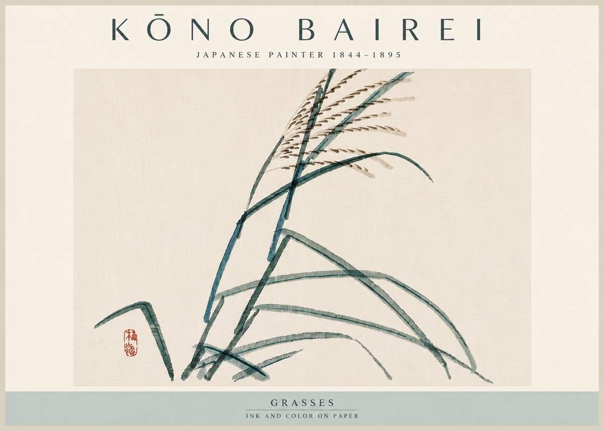 Kōno Bairei Grasses No4 - Plakát