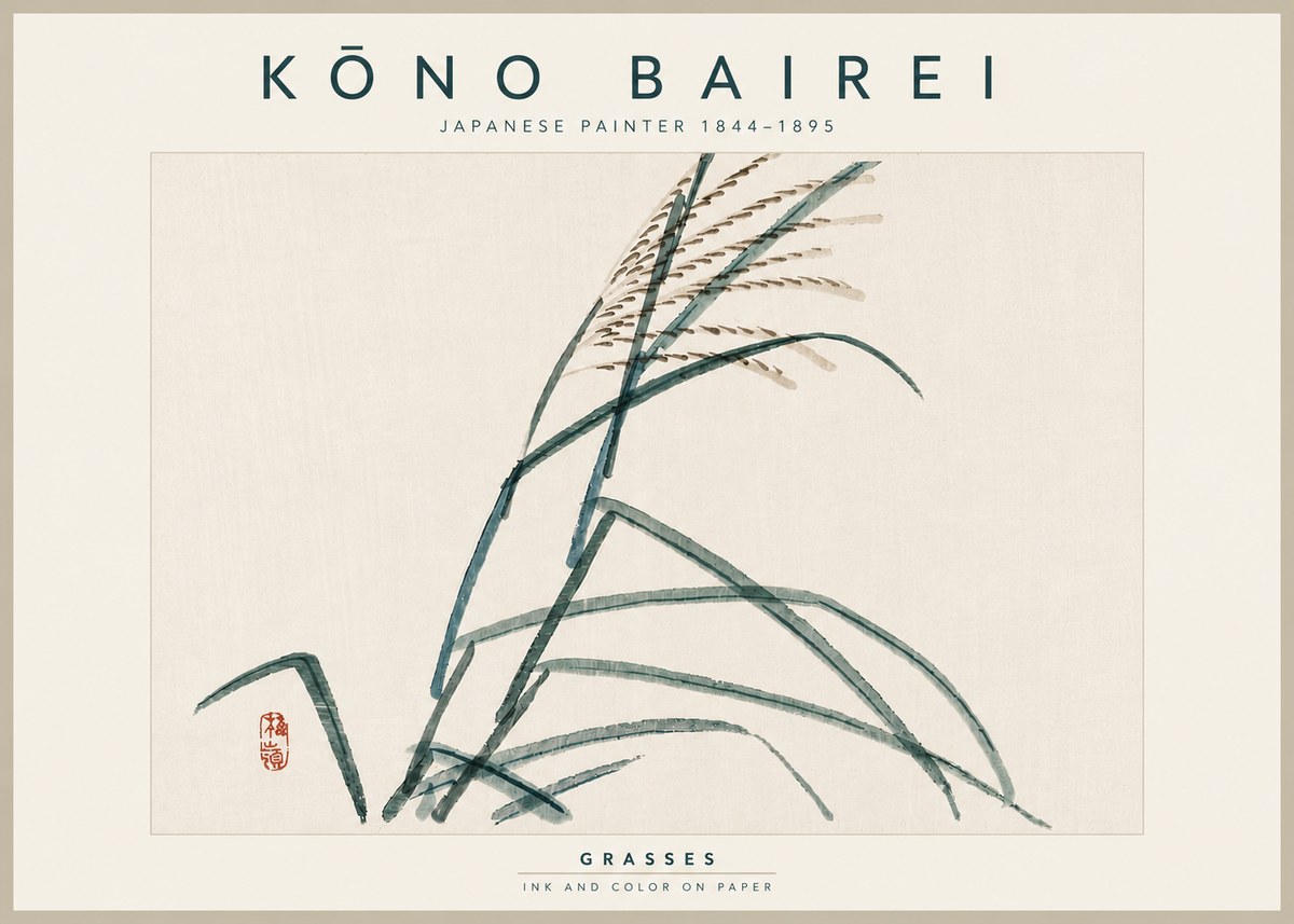 Kōno Bairei Grasses No5 - Plakát