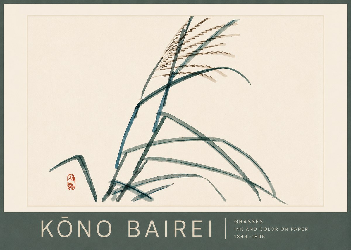 Kōno Bairei Grasses No6 - Plakát