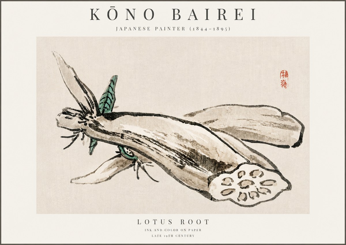 Kōno Bairei Lotus Root No1 - Plakát