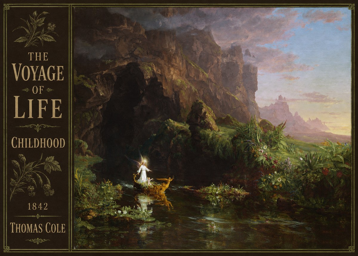 Thomas Cole The Voyage of Life: Childhood I No2 - Plakát