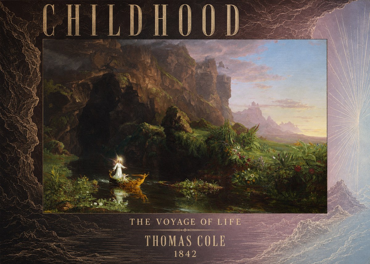 Thomas Cole The Voyage of Life: Childhood I No6 - Plakát