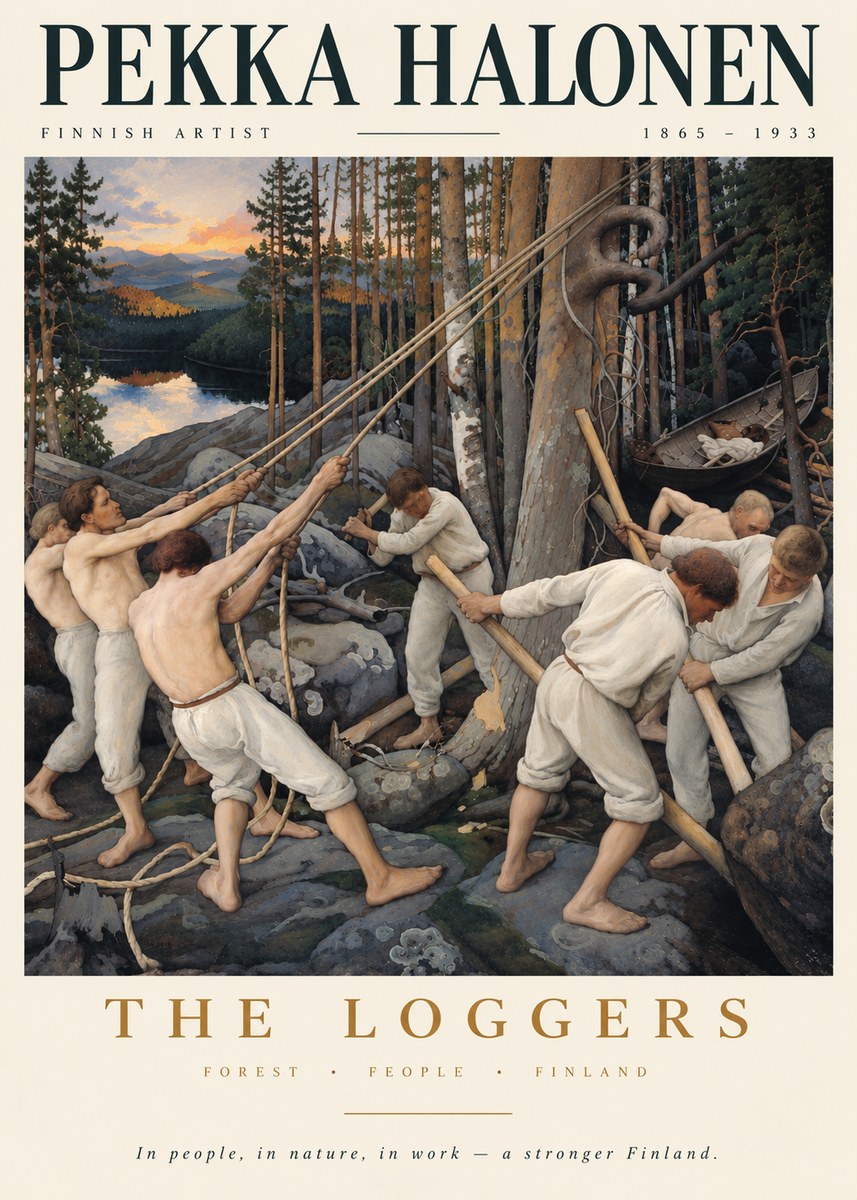 Pekka Halonen The Loggers No5 - Plakát
